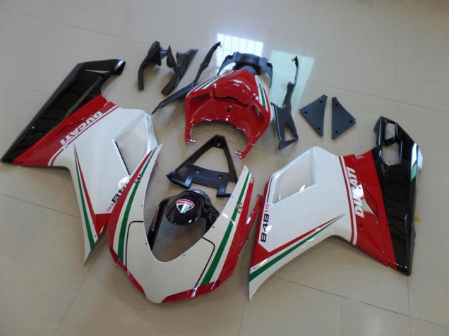 Blanc Rouge Carénage Ducati 848 1098 1198 07-14