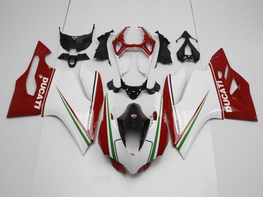 Blanc Rouge Carénages Ducati 1199 11-14