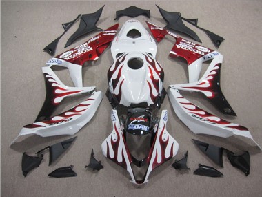 Blanc Rouge Flamme Requin Carénage CBR 600 RR 07-08