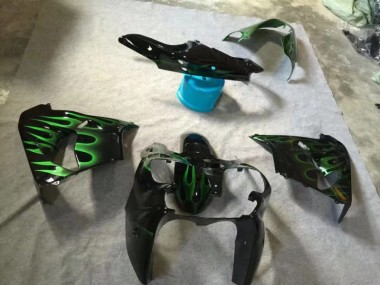 Noir Brillant Vert Flamme Carénage ZX9R 02-03