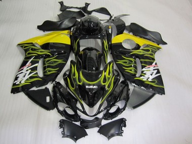 Noir Jaune Flamme Carénage GSXR 1300 Hayabusa 08-19