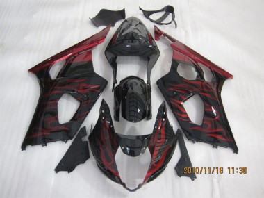 Noir Rouge Flamme Carénage GSXR 1000 K3 03-04