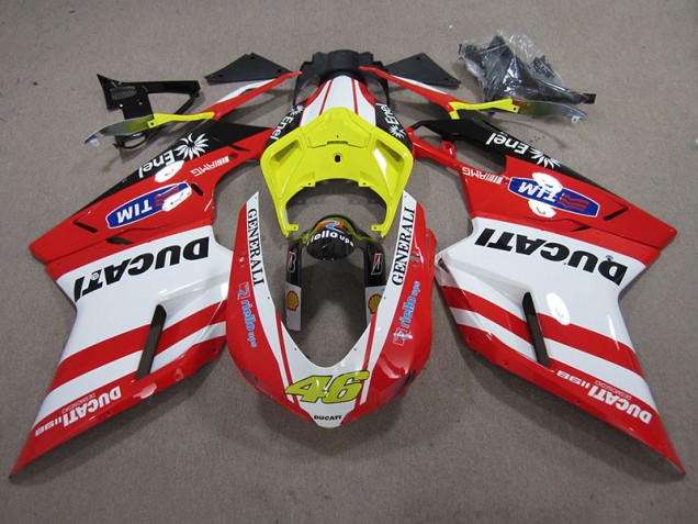 Rouge Blanc Generali 46 Carénage Ducati 1098 848 07-14